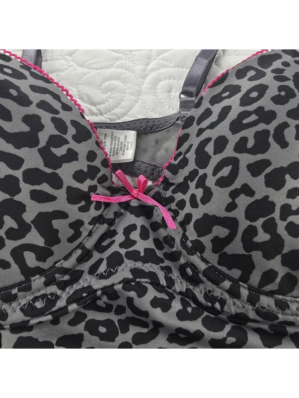 Y2k Rampage gray Leopard Print Chemise Babydoll lingerie Large Junior - Picture 3 of 8